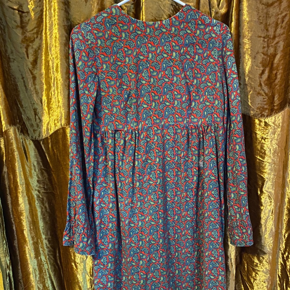 70s vintage paisley dress